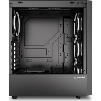 Sharkoon RGB Wave Tempered Glass Midi Tower Mesh Black 39838340 - Image 4