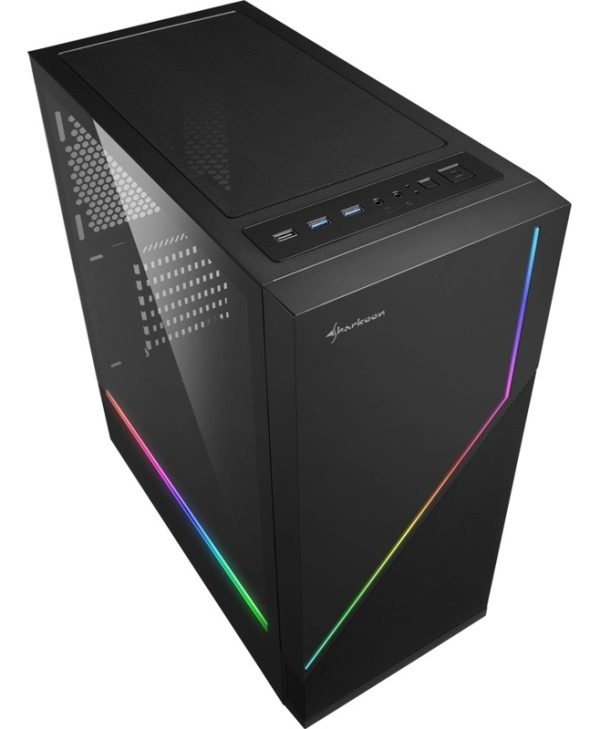Sharkoon RGB Flow Gaming Midi Tower Computer Case Black 20930144