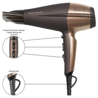 ProfiCare Professional Hair Dryer 2200W Brown PC-HT 3010 - Image 6