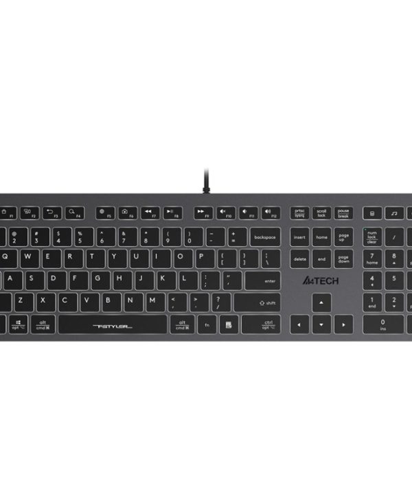 A4Tech FSTYLER FX60H Scissor Switch Low profile Backlit US Black A4TKLA47125