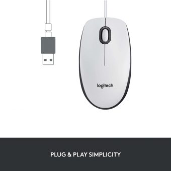 Logitech M100 Refresh 2022 Mouse Ambidextrous Optical 1000 DPI White 910-006764 - Image 2