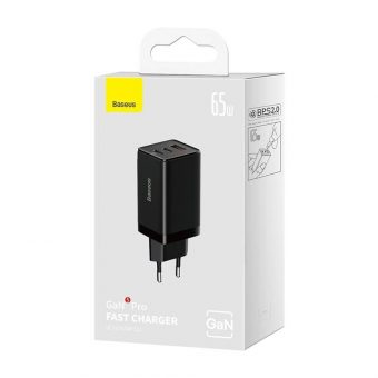 Baseus GaN5 Pro Wall Charger Without Cable 65W QC 3.0 Black CCGP120201 - Image 5
