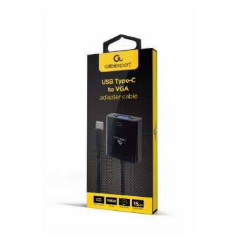 Gembird USB-C Male - VGA Female Adapter Black 15cm A-CM-VGAF-01 - Image 2