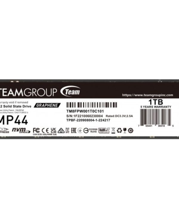 TeamGroup MP44 Graphene 1TB M.2 2280 PCIe Gen4x4 TM8FPW001T0C101
