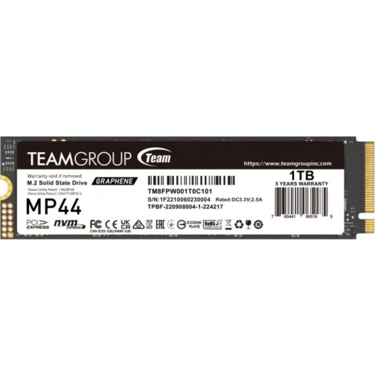 TeamGroup MP44 Graphene 1TB M.2 2280 PCIe Gen4x4 TM8FPW001T0C101