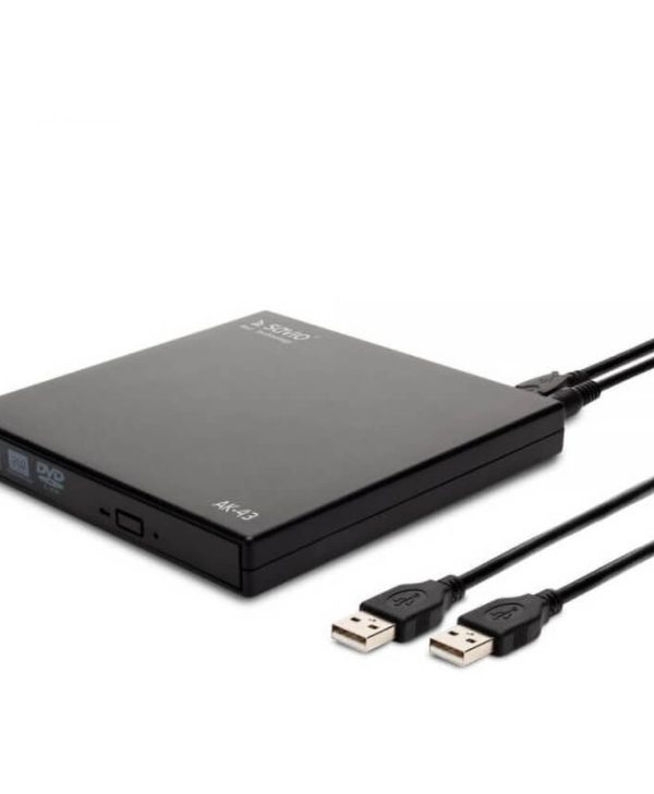 SAVIO AK-43 External Slim CD/DVD R/RW USB Drive Black
