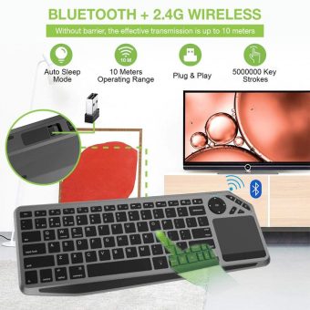 Techly Wireless US English Keyboard + Touchpad Black ICTB9801TB - Image 7