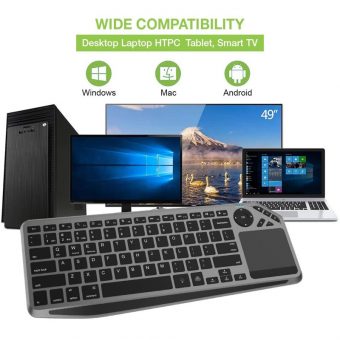 Techly Wireless US English Keyboard + Touchpad Black ICTB9801TB - Image 8