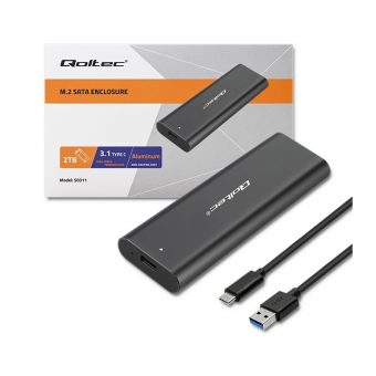 Qoltec M.2 Sata lll Enclosure USB 3.1 Type-C Black 50311