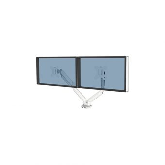 Fellowes Desk Mount Dual Horizontal Monitor Arm White 8056301