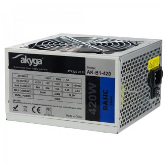 Akyga 420W 12cm Fan Non-Modular Silver AK-B1-420 - Image 3