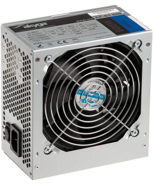 Akyga 600W 12cm Fan Non-Modular Silver AK-B1-600