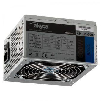 Akyga 600W 12cm Fan Non-Modular Silver AK-B1-600 - Image 2