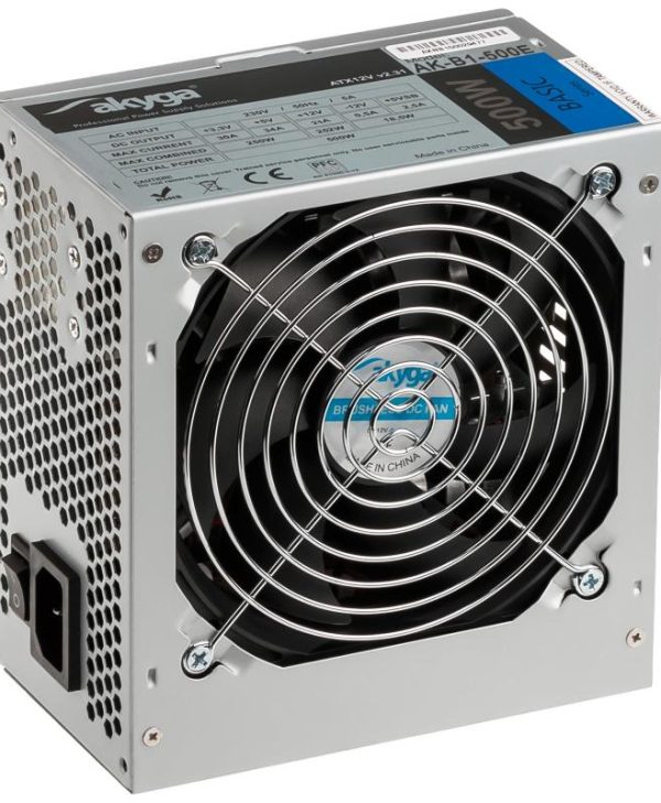 Akyga 500W 12cm Fan Non-Modular Silver AK-B1-500E