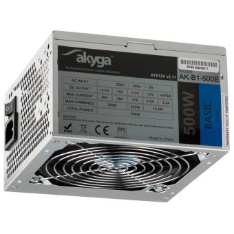 Akyga 500W 12cm Fan Non-Modular Silver AK-B1-500E - Image 2