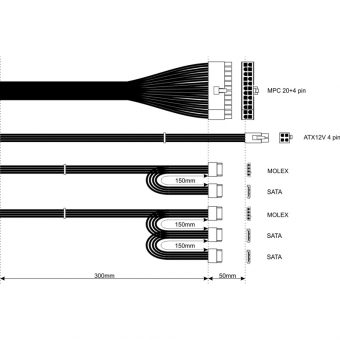 Akyga 500W 12cm Fan Non-Modular Silver AK-B1-500E - Image 3