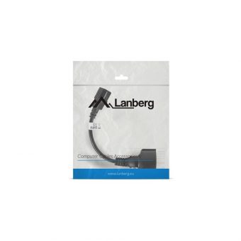 Lanberg Power Cable C14 Coupler / Schuko 0.18m Black CA-C14E-10CC-0018-BK