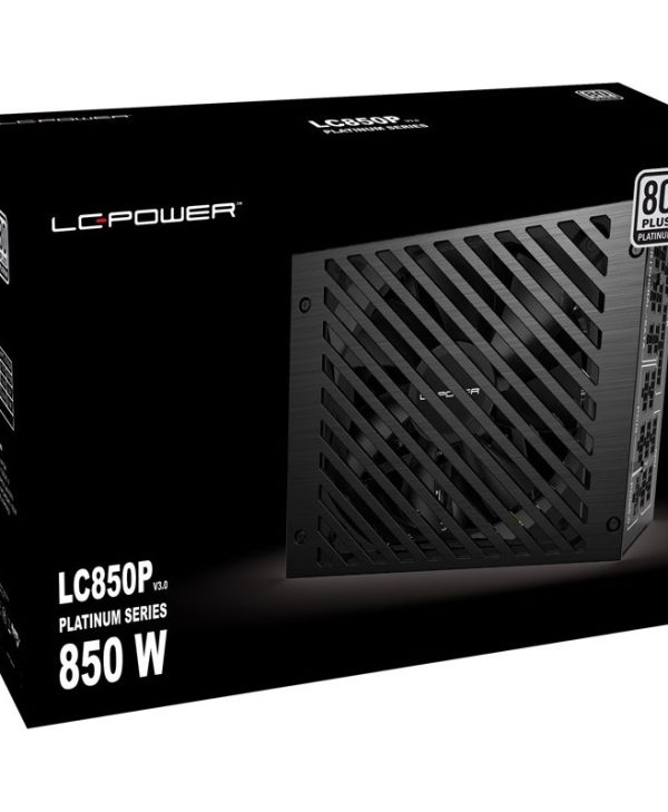 LC-Power V3.0 850W 13.5cm Fan Fully Modular 80+ Platinum PCIe 5.0 Black LC850P V3.0
