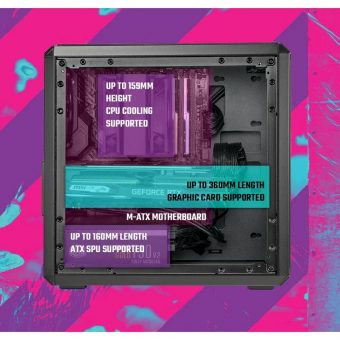 CoolerMaster MasterBox Q300L V2 Mini-Tower Tempered Glass Black Q300LV2-KGNN-S00 - Image 10