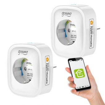 GoSund SP1-H Μονή Εξωτερική Πρίζα Ρεύματος Wi-Fi 2 τμχ Λευκή SP1-H 2PC