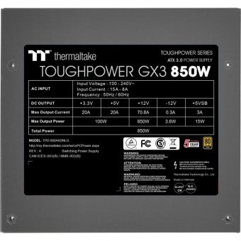 Thermaltake Toughpower GX3 850W 12cm Fan Non-Modular 80+ Gold PCIe Gen 5 PS-TPD-0850NNFAGE-3 - Image 3