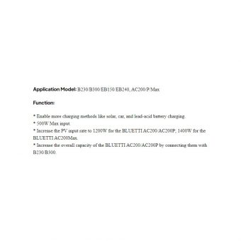 Bluetti D050S DC7909 Charging Enhancer For B150/B230/B240/B300/AC200Max 500W Max Input 19.0704.0080-00 - Image 6