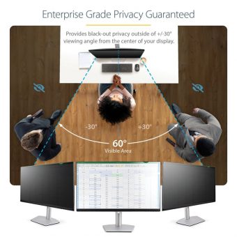 StarTech Monitor Privacy Screen for 27" 16:9 Display - Security Filter - Blue Light Protector Film - Matte/Glossy - +/-30 Degree PRIVSCNMON27 - Image 4