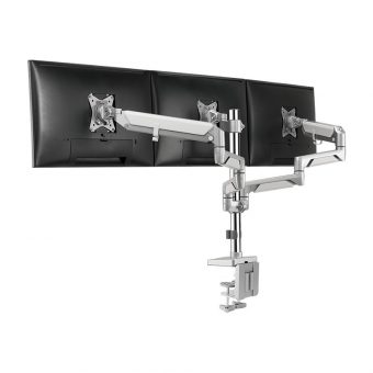 LogiLink Adjustable Triple Monitor Desktop Stand kit (27") Silver BP0090 - Image 5