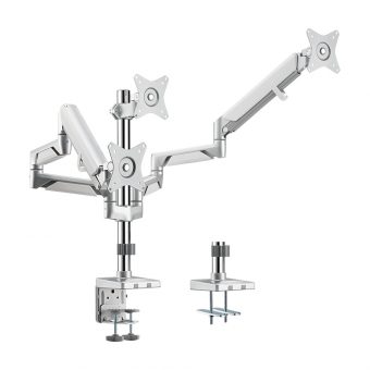 LogiLink Adjustable Triple Monitor Desktop Stand kit (27") Silver BP0090