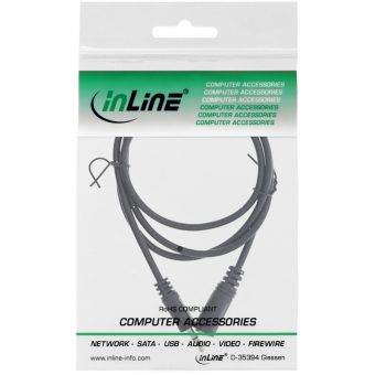 InLine Audio Cable 3.5mm Male - Female 1.0m Black 99934
