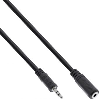 InLine Audio Cable 3.5mm Male - Female 1.0m Black 99934 - Image 2