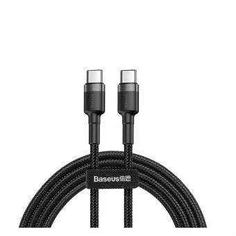 Baseus Braided Cable Cafule USB-C 2.0 Male - Male Black Grey 1.0m CATKLF-GG1 - Image 2