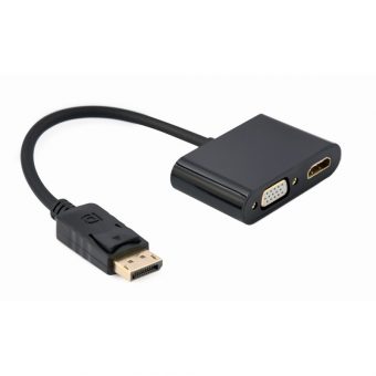 Cablexpert Video Adapter Cable DisplayPort Male To HDMI + VGA Female 0.1m Black A-DPM-HDMIFVGAF-01 - Image 2