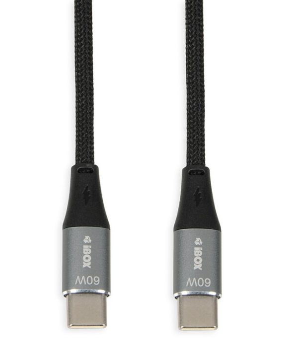 iBOX IKUTC USB cable USB-C Male to USB-C Male 60W 1m Black IKUTC1B