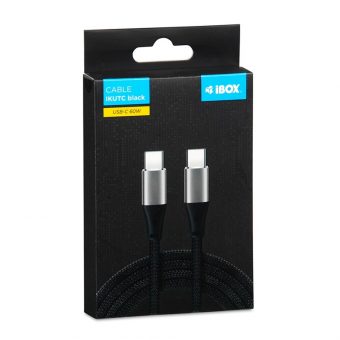 iBOX IKUTC USB cable USB-C Male to USB-C Male 60W 1m Black IKUTC1B - Image 3