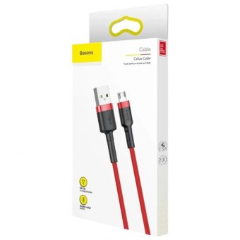 Baseus Braided Cable USB-A 2.0 To Micro USB 2.0m Red CAMKLF-C09