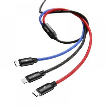 Baseus Braided Cable 3-in-1 USB-A 2.0 To Lightning/USB-C/Micro USB-B 1.2m Black CAMLT-BSY01 - Image 3