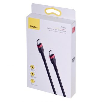 Baseus Braided Cable Cafule USB-C 2.0 Male - Male Black Red 1.0m CATKLF-G91