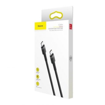 Baseus Braided Cable Cafule USB-C 2.0 Male - Male Black Grey 1.0m CATKLF-GG1