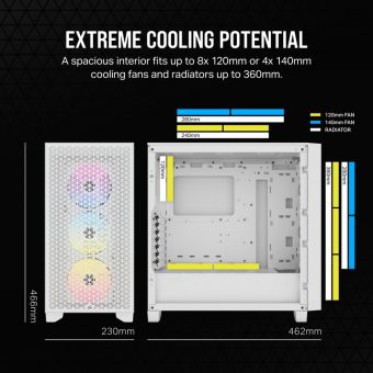 Corsair 3000D Airflow RGB Tempered Glass Mid Tower White CC-9011256-WW - Image 11