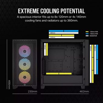 Corsair 3000D Airflow RGB Tempered Glass Mid Tower Black CC-9011255-WW - Image 11