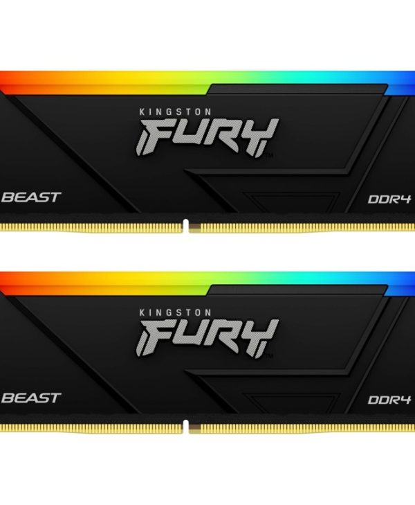 Kingston FURY Beast RGB 16GB (2x8GB) 3600MHz CL17 1R DDR4 Black KF436C17BB2AK2/16