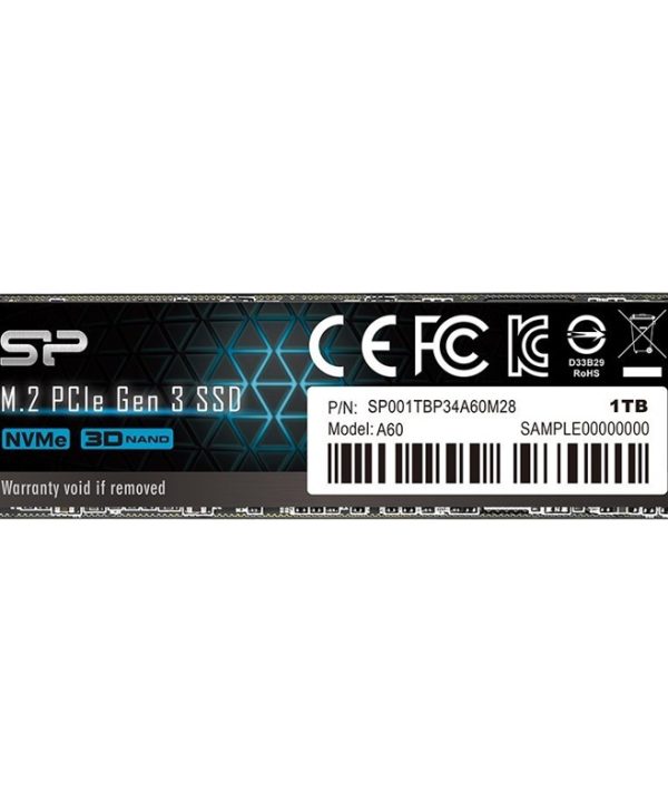 Silicon Power P34A60 1TB M.2 2280 NVMe PCIe Gen3.0 x4 SP001TBP34A60M28