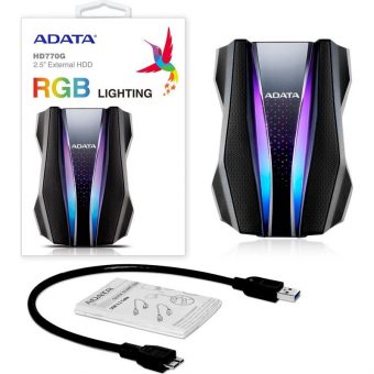 Adata HD770G 1TB USB 3.2 RGB External HDD Black AHD770G-1TU32G1-CBK - Image 6