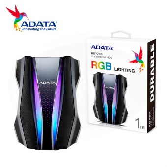 Adata HD770G 1TB USB 3.2 RGB External HDD Black AHD770G-1TU32G1-CBK