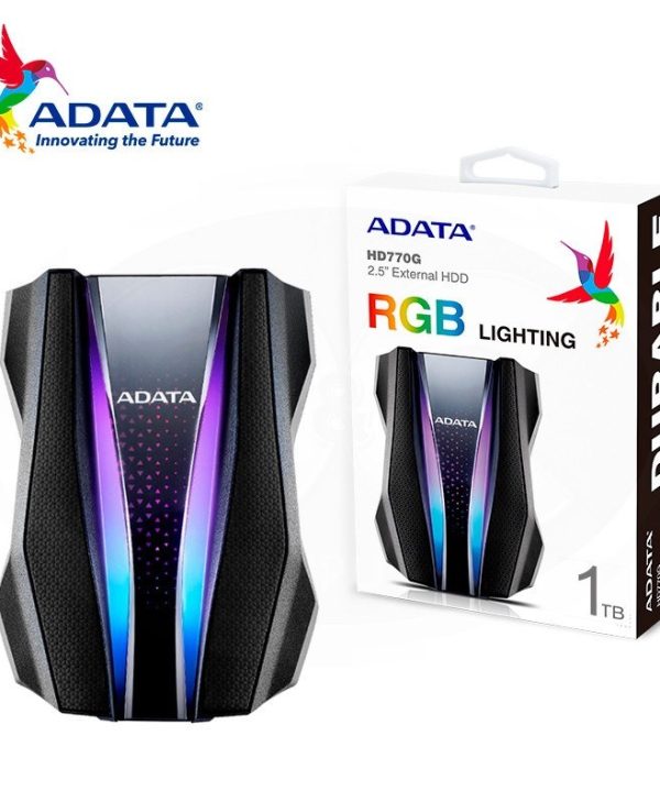 Adata HD770G 1TB USB 3.2 RGB External HDD Black AHD770G-1TU32G1-CBK