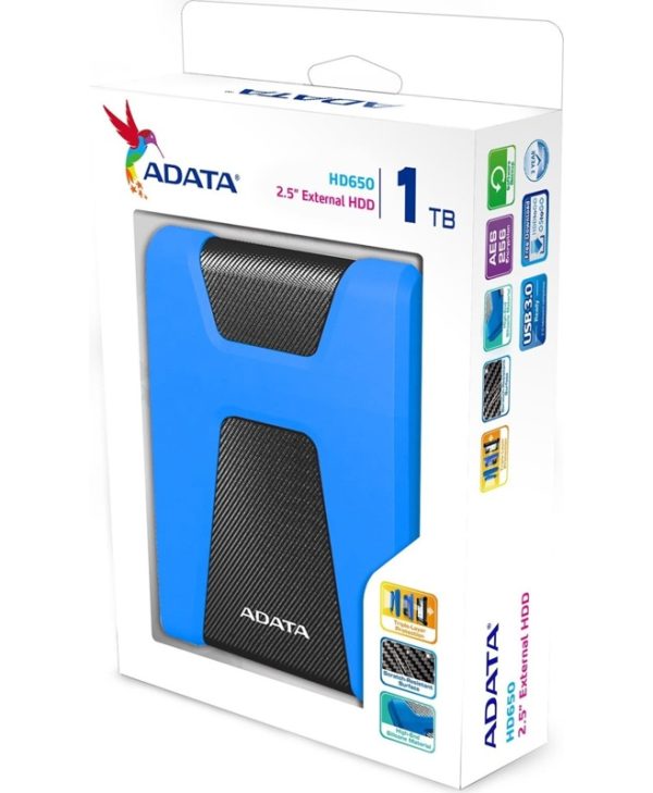 Adata HD650 1TB USB 3.2 External HDD Blue AHD650-1TU31-CBL
