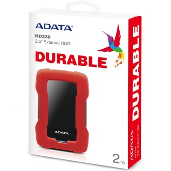 Adata HD330 2TB USB 3.1 External HDD Red AHD330-2TU31-CRD