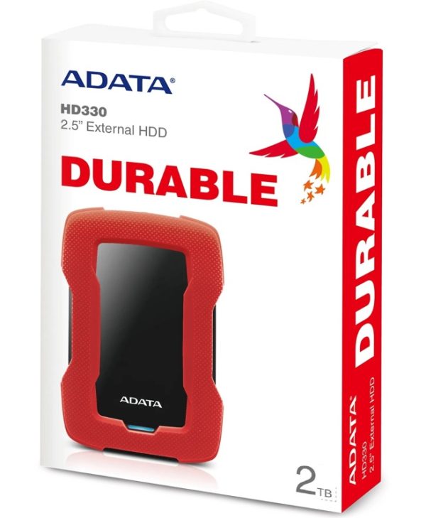 Adata HD330 2TB USB 3.1 External HDD Red AHD330-2TU31-CRD