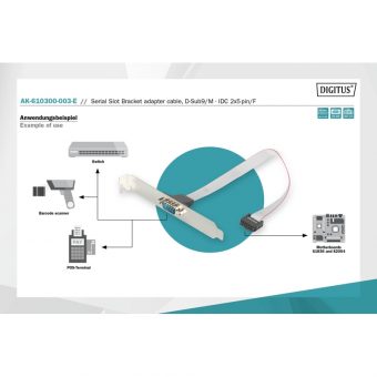 Digitus Serial Slot Bracket Adapter D-SUB9 Male To 2x5pin Fem. 0.25m Black  AK-610300-003-E - Image 5